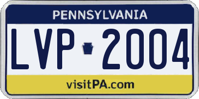 PA license plate LVP2004