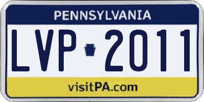 PA license plate LVP2011