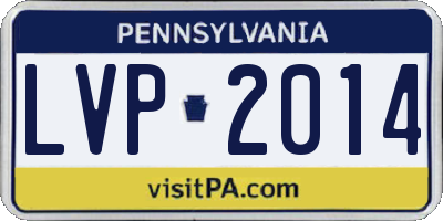 PA license plate LVP2014