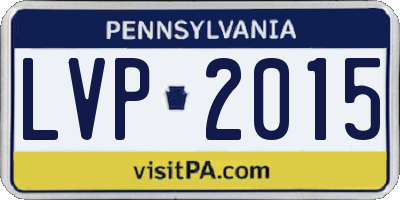 PA license plate LVP2015