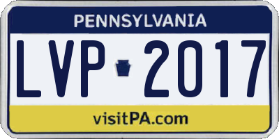 PA license plate LVP2017