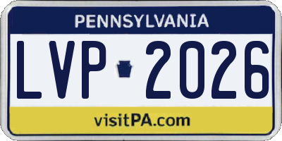 PA license plate LVP2026