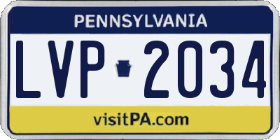 PA license plate LVP2034