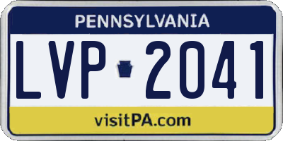 PA license plate LVP2041
