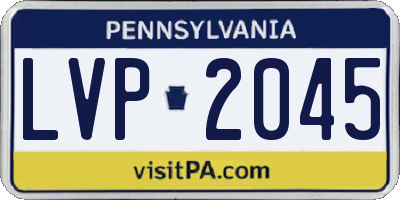 PA license plate LVP2045