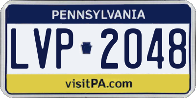 PA license plate LVP2048