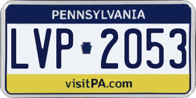 PA license plate LVP2053