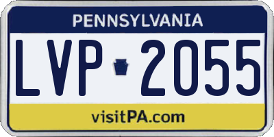 PA license plate LVP2055