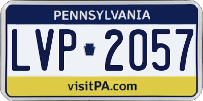 PA license plate LVP2057