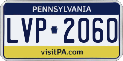 PA license plate LVP2060