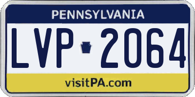 PA license plate LVP2064
