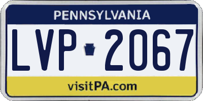 PA license plate LVP2067