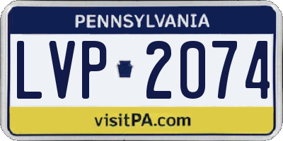 PA license plate LVP2074