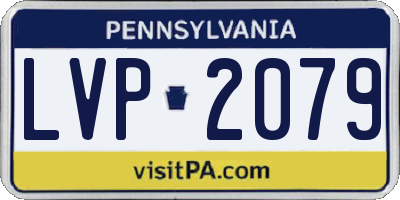 PA license plate LVP2079