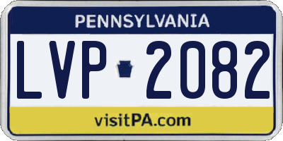 PA license plate LVP2082