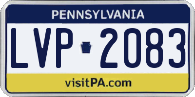 PA license plate LVP2083