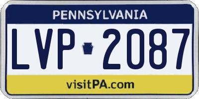 PA license plate LVP2087