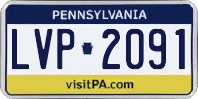 PA license plate LVP2091