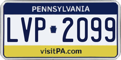 PA license plate LVP2099