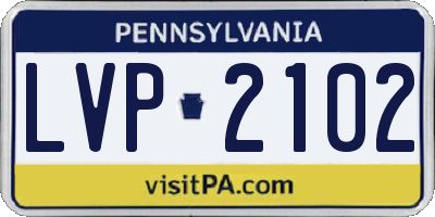 PA license plate LVP2102