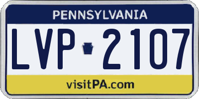 PA license plate LVP2107