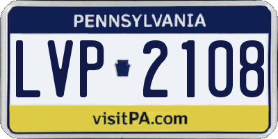 PA license plate LVP2108