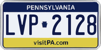 PA license plate LVP2128