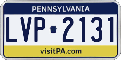PA license plate LVP2131