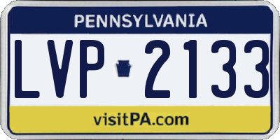 PA license plate LVP2133