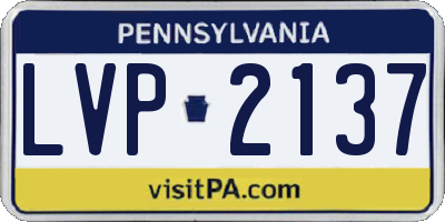 PA license plate LVP2137