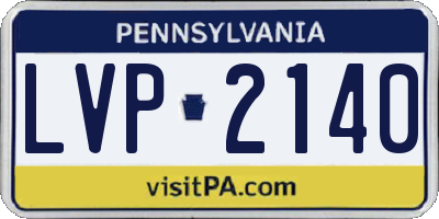 PA license plate LVP2140