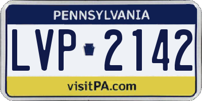 PA license plate LVP2142