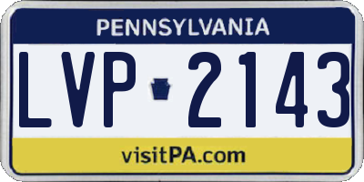 PA license plate LVP2143