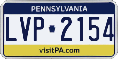 PA license plate LVP2154