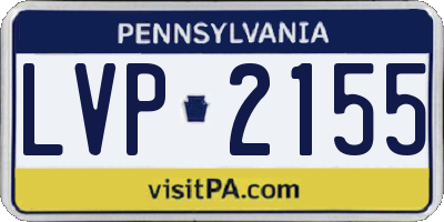 PA license plate LVP2155
