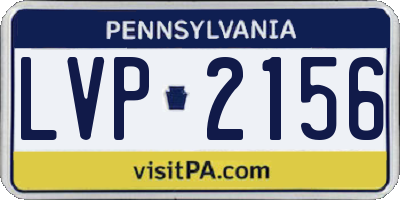 PA license plate LVP2156