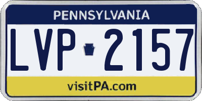 PA license plate LVP2157