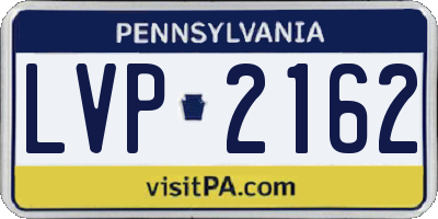 PA license plate LVP2162