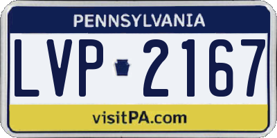 PA license plate LVP2167