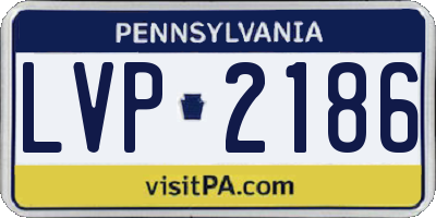 PA license plate LVP2186