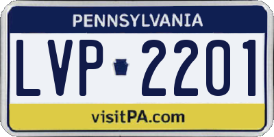 PA license plate LVP2201