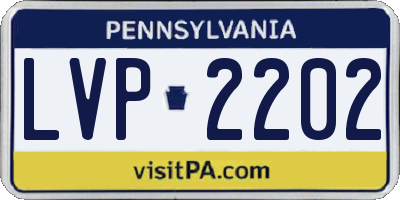 PA license plate LVP2202