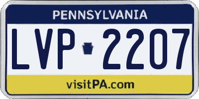 PA license plate LVP2207