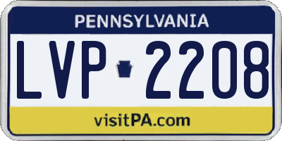 PA license plate LVP2208