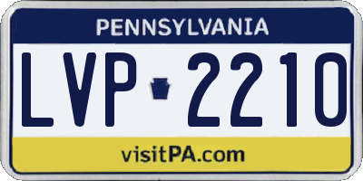 PA license plate LVP2210
