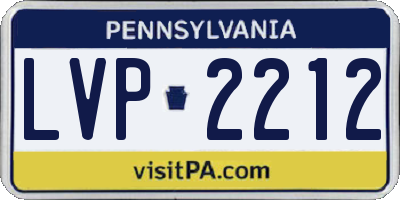 PA license plate LVP2212