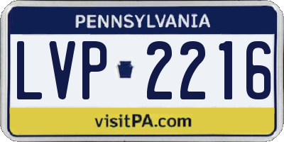 PA license plate LVP2216