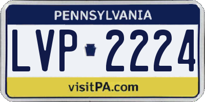 PA license plate LVP2224