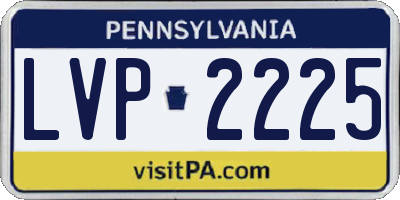 PA license plate LVP2225