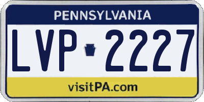 PA license plate LVP2227